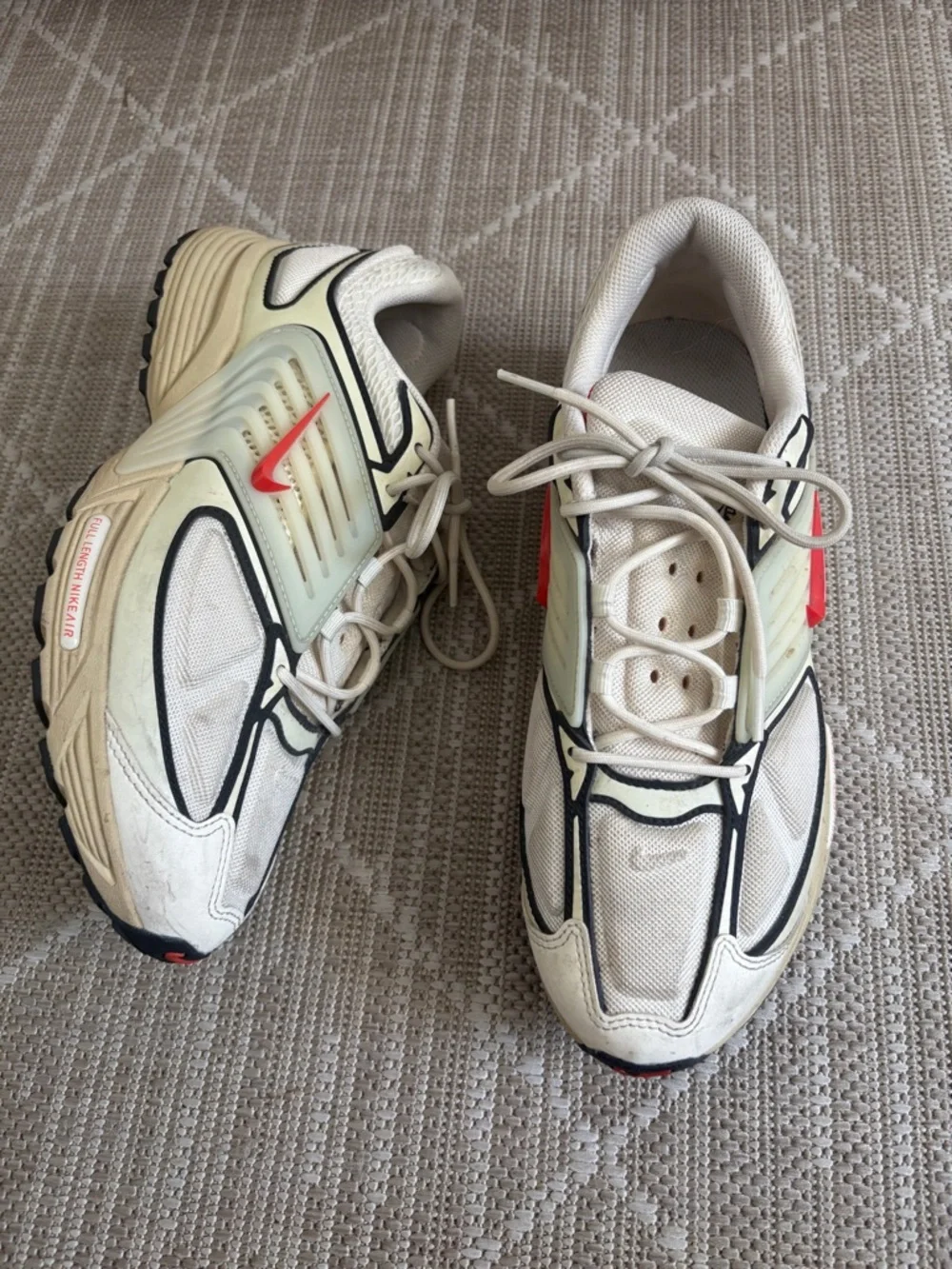 Nike Men’s Pegasus Wave Sneakers in Coconut Milk and Orange - Picture 3 of 8